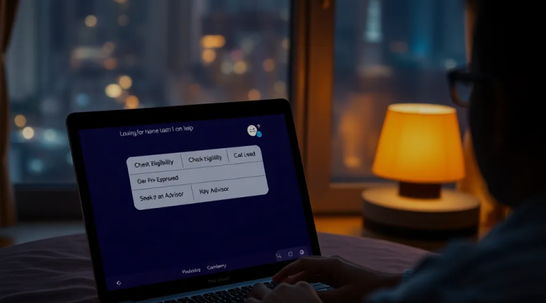User Chatting With Mortgage AI on Laptop