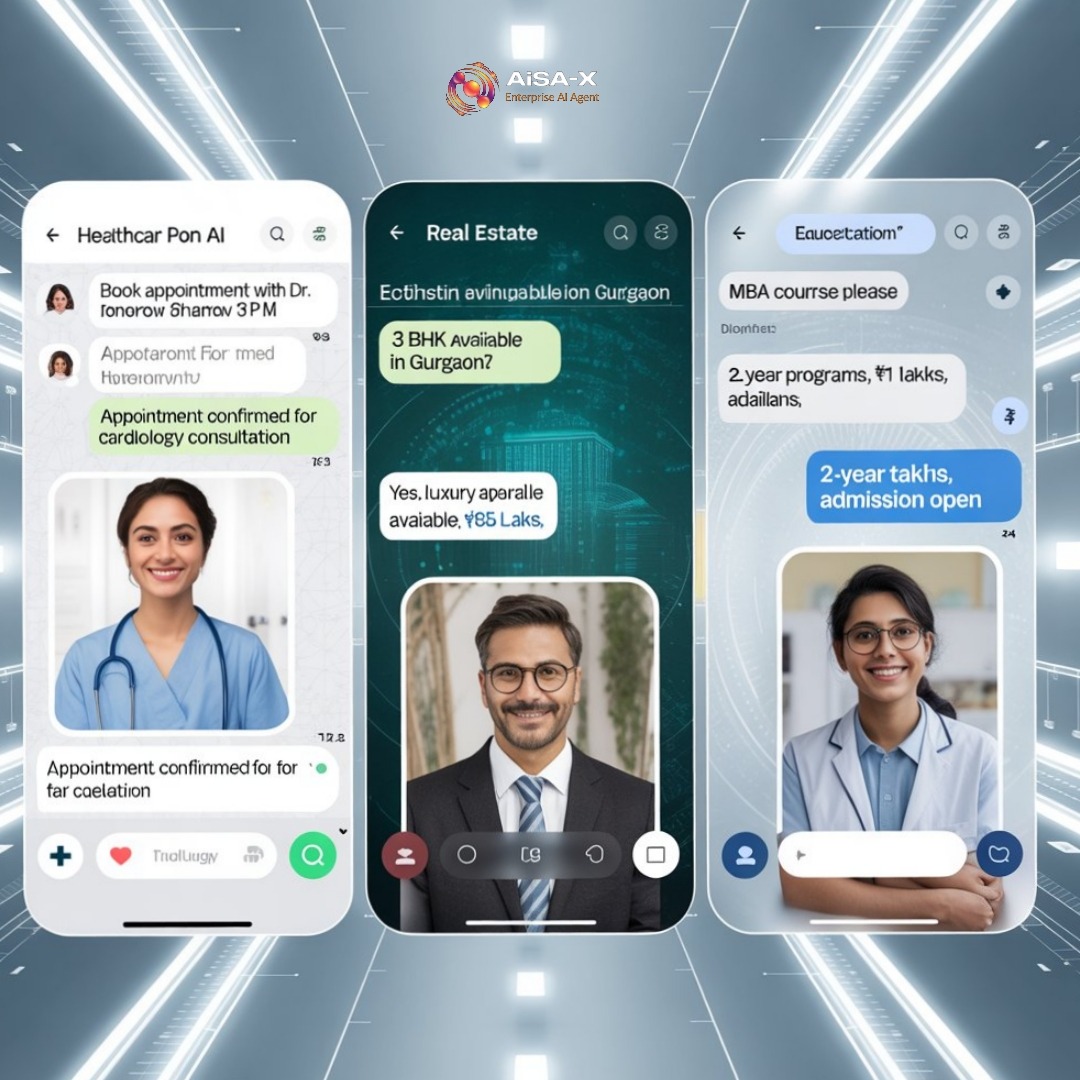 WhatsApp AI agents use cases India healthcare real estate education