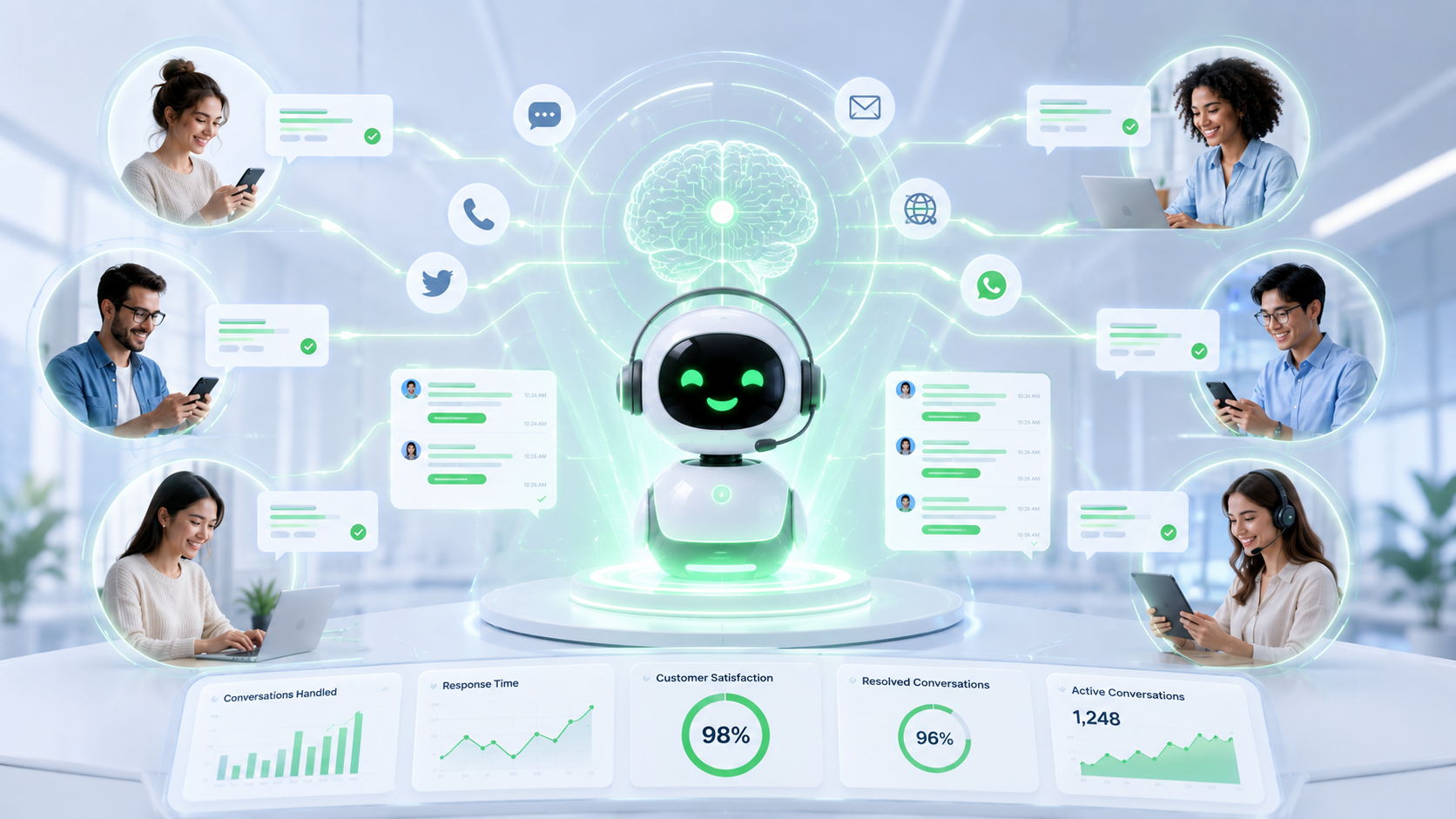 AI customer support agent providing instant customer assistance